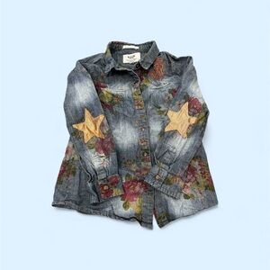 Ruum Floral Denim Kids Shirt